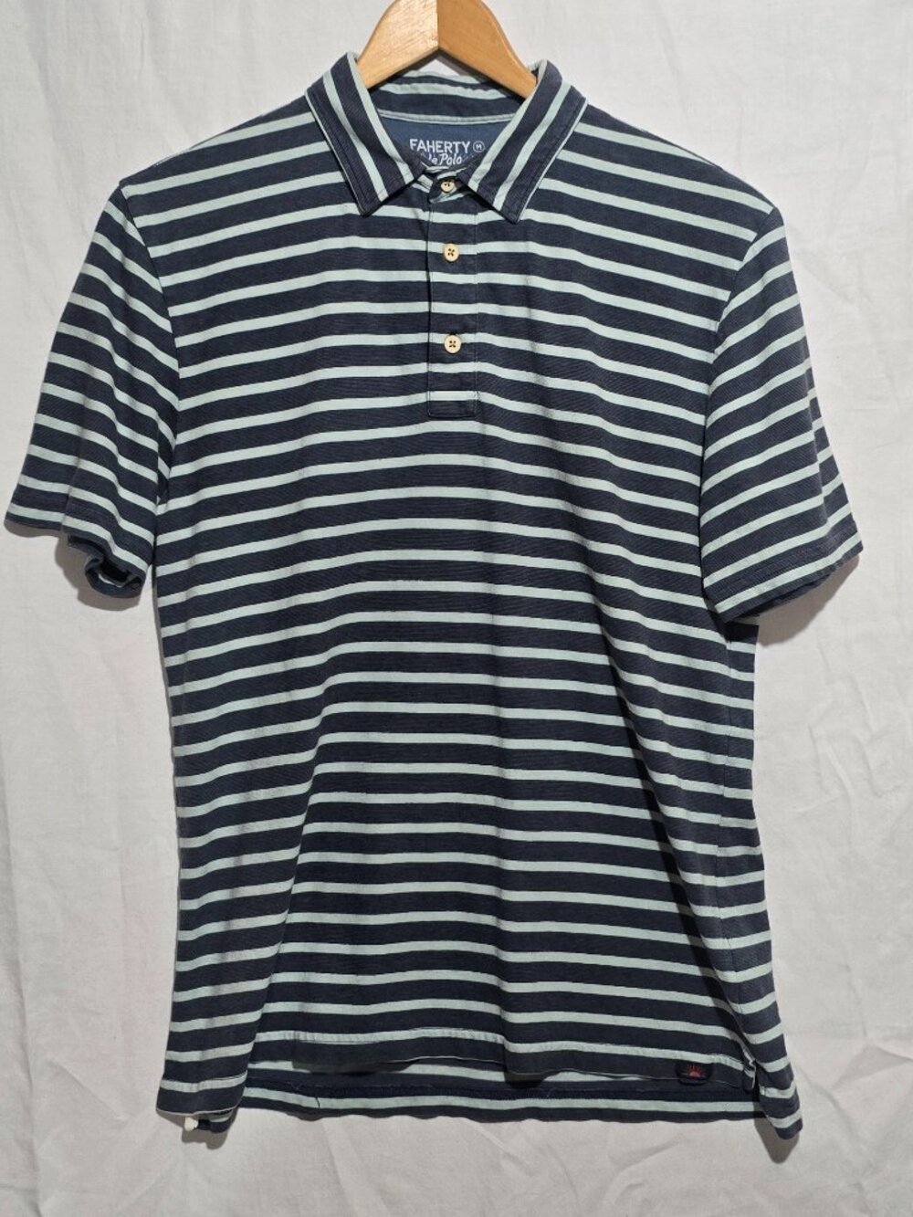 Faherty Men's Cotton Striped Isle Polo - Blue Blue - Sz M*